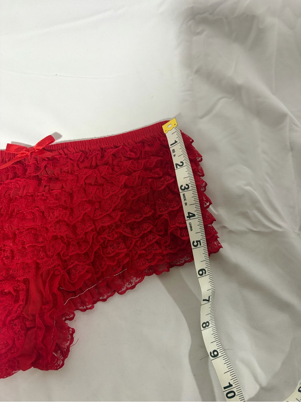 Red Layered Lace Ruffle Bloomers - Picture 6 of 6
